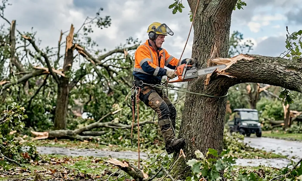 arbres dans un jardin entretenu
